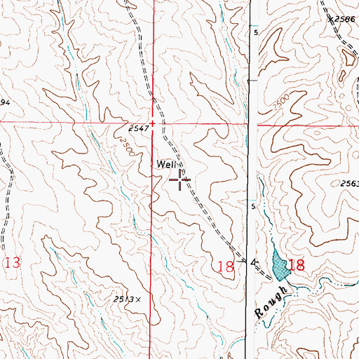 Topographic Map of 22N44E18BB__01 Well, MT