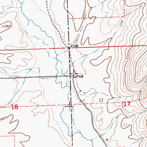Topographic Map of 22N23W17BBC_01 Well, MT