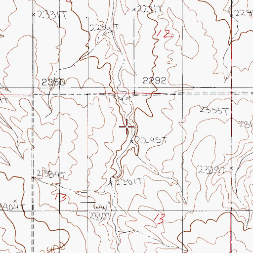 Topographic Map of 22N50E13BADB01 Well, MT