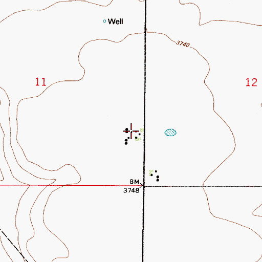 Topographic Map of 22N02E11DADD01 Well, MT