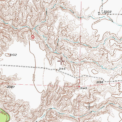 Topographic Map of 22N06E09DDAB01 Well, MT