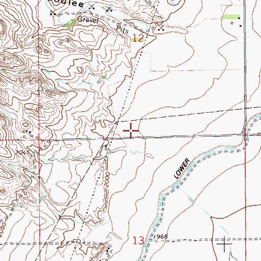 Topographic Map of 22N58E12DCC_01 Well, MT