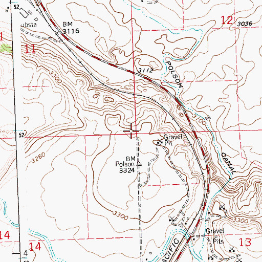 Topographic Map of 22N20W12CCC_01 Well, MT