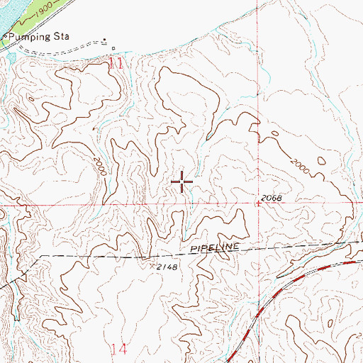 Topographic Map of 22N59E11DDCB01 Well, MT