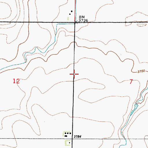 Topographic Map of 22N02E07BCCB01 Well, MT