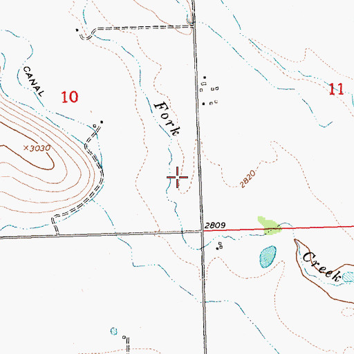 Topographic Map of 22N24W10DDA_01 Well, MT