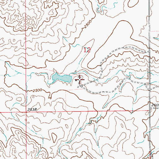 Topographic Map of 22N56E12CADC01 Well, MT