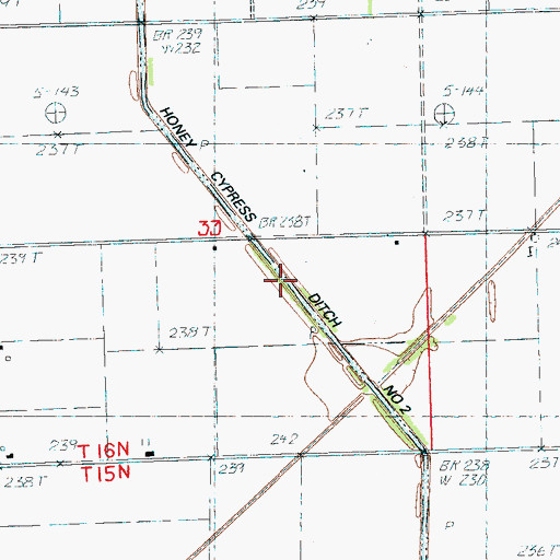 Topographic Map of Hone Cypress Ditch Number 2, AR