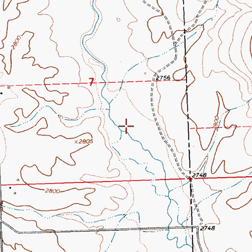 Topographic Map of 22N23W07DBD_01 Well, MT
