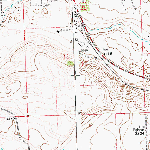 Topographic Map of 22N20W11CADB01 Well, MT