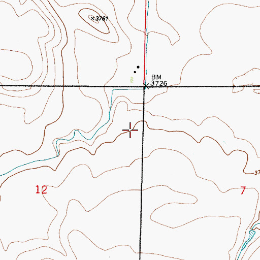 Topographic Map of 22N01E12AADD01 Well, MT