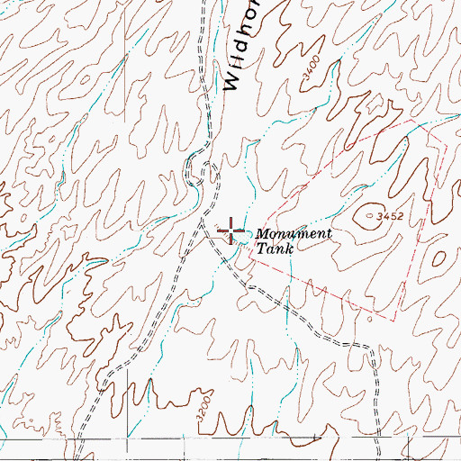 Topographic Map of Monument Tank, AZ