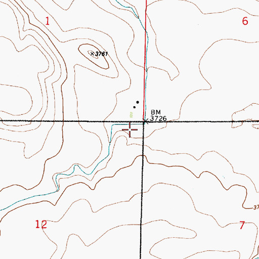 Topographic Map of 22N01E12AAAA01 Well, MT