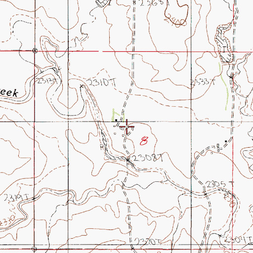 Topographic Map of 22N49E08BDDD01 Well, MT