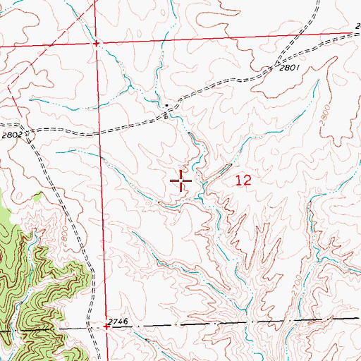 Topographic Map of 22N28E12BDC_01 Well, MT