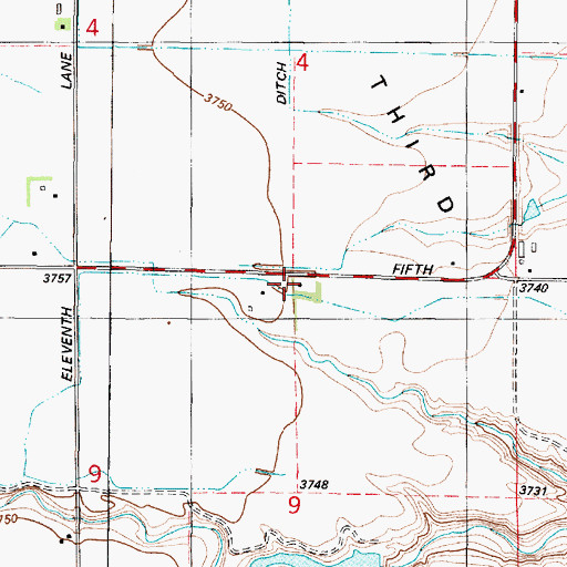 Topographic Map of 22N01W09ABB_01 Well, MT