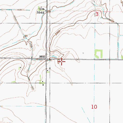 Topographic Map of 22N03W10BBAA01 Well, MT