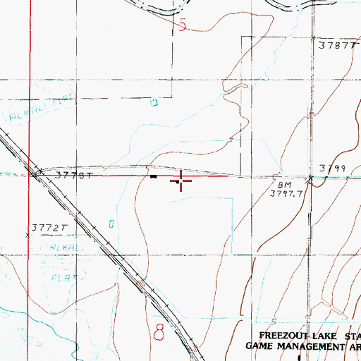 Topographic Map of 22N03W08ABBA01 Well, MT