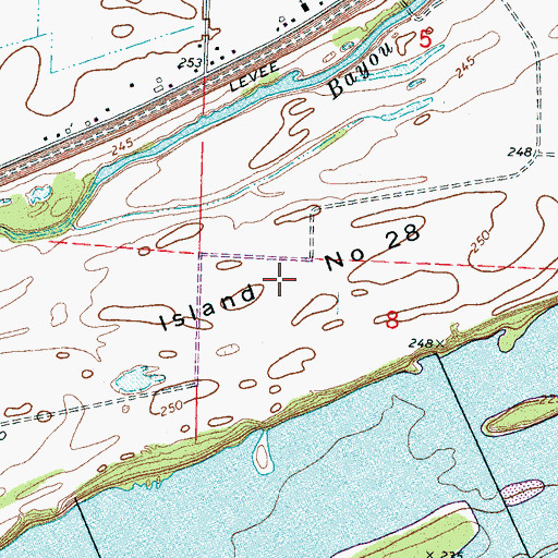 Topographic Map of Island Number 28, AR