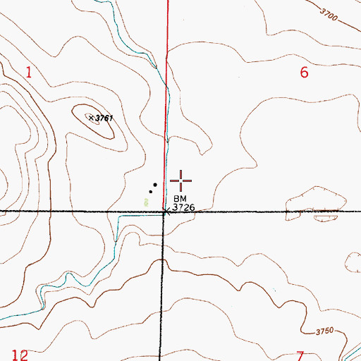 Topographic Map of 22N02E06CCCA01 Well, MT