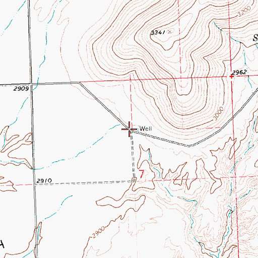 Topographic Map of 22N21W07ABC_01 Well, MT