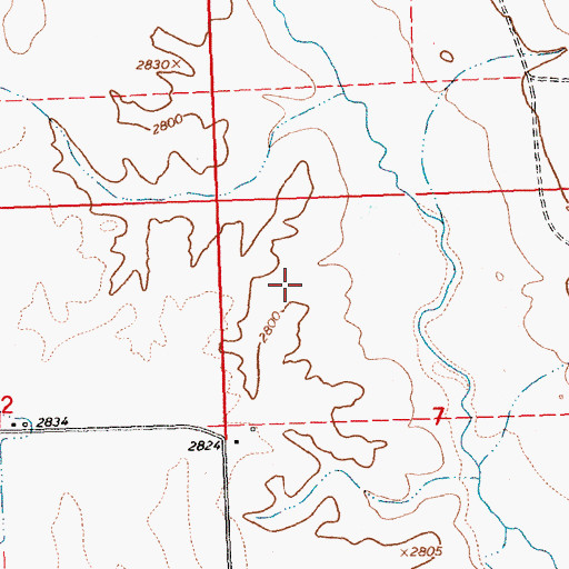 Topographic Map of 22N23W07BBD_01 Well, MT