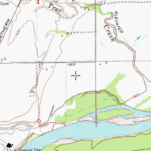 Topographic Map of 22N59E09AA__01 Well, MT