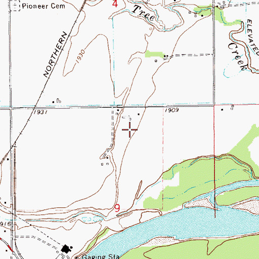 Topographic Map of 22N59E09AB__01 Well, MT