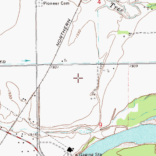 Topographic Map of 22N59E09BA__01 Spring, MT