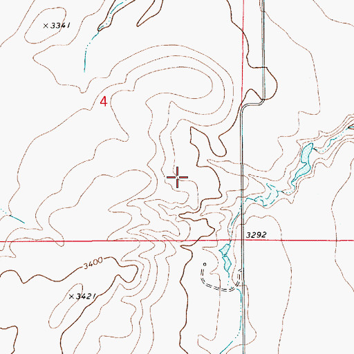 Topographic Map of 22N08E22DDBB04 Well, MT