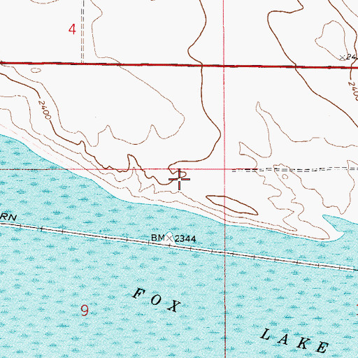 Topographic Map of 22N58E09BABB01 Well, MT