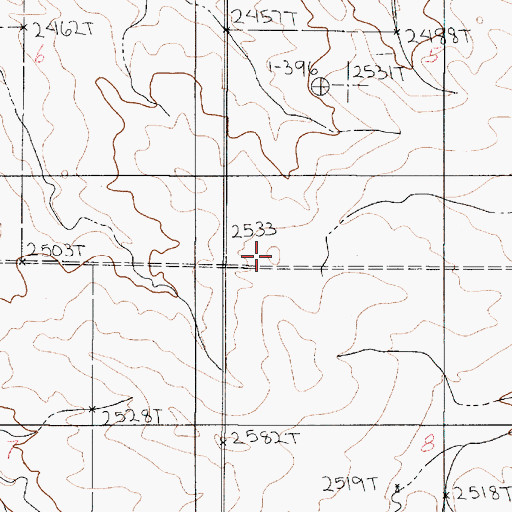 Topographic Map of 22N48E05CCBB01 Well, MT