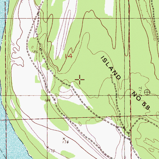 Topographic Map of Island Number 58, AR