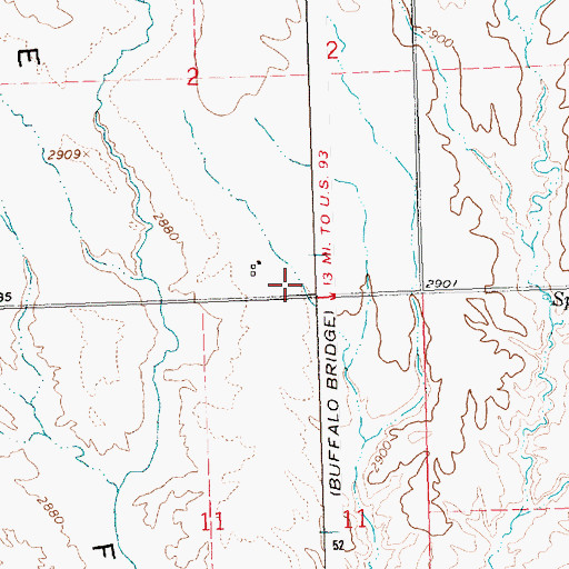 Topographic Map of 22N22W02DCD_01 Well, MT