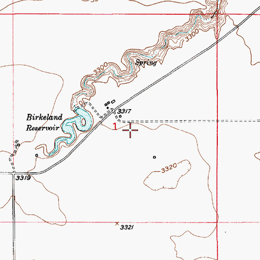Topographic Map of 22N07E01DBBA01 Well, MT