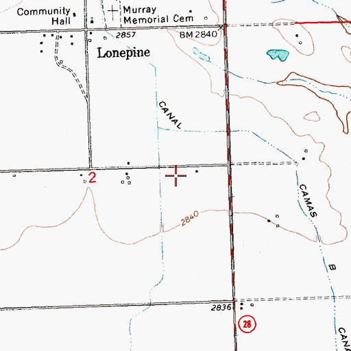 Topographic Map of 22N24W02DAAB01 Well, MT