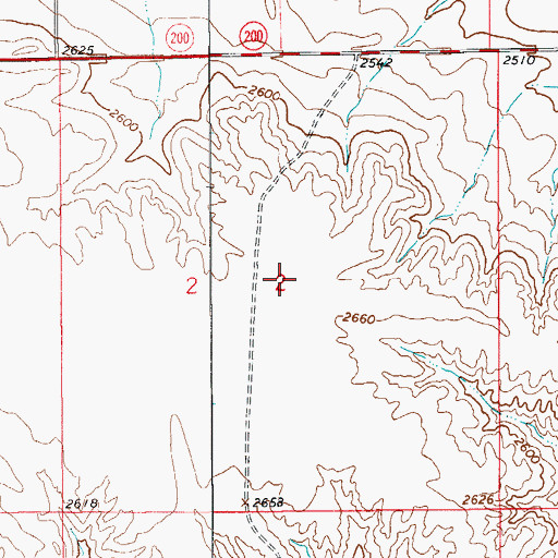 Topographic Map of 22N56E02DBBB01 Well, MT