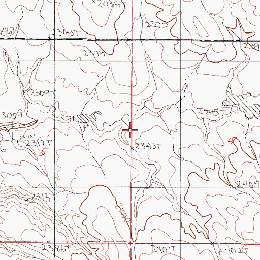 Topographic Map of 22N51E05ADDD01 Well, MT