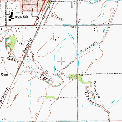 Topographic Map of 22N59E04AD__01 Well, MT