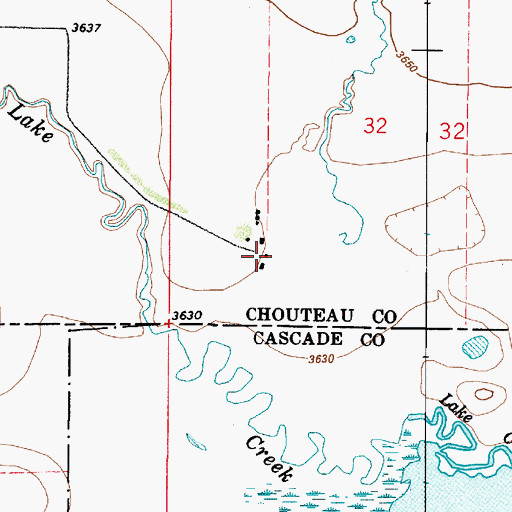 Topographic Map of 23N03E32CCAD01 Well, MT