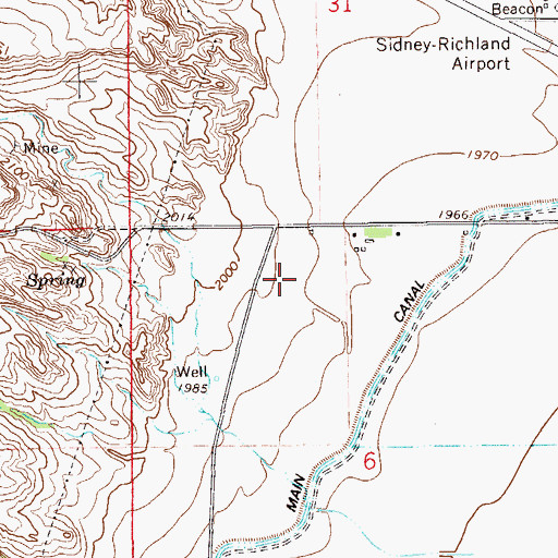 Topographic Map of 22N59E06BA__01 Well, MT