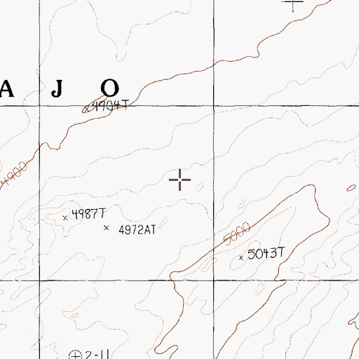 Topographic Map of Monument Valley, AZ