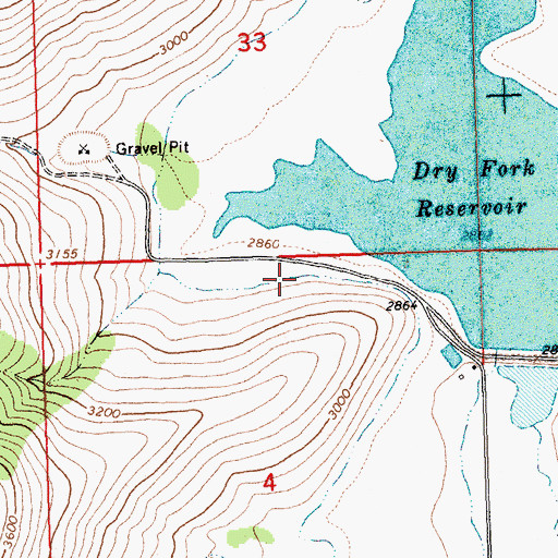 Topographic Map of 22N24W04ABBA01 Well, MT