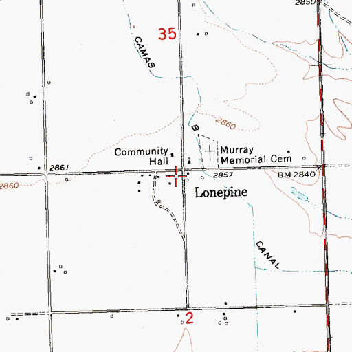 Topographic Map of 22N24W02ABB_01 Well, MT