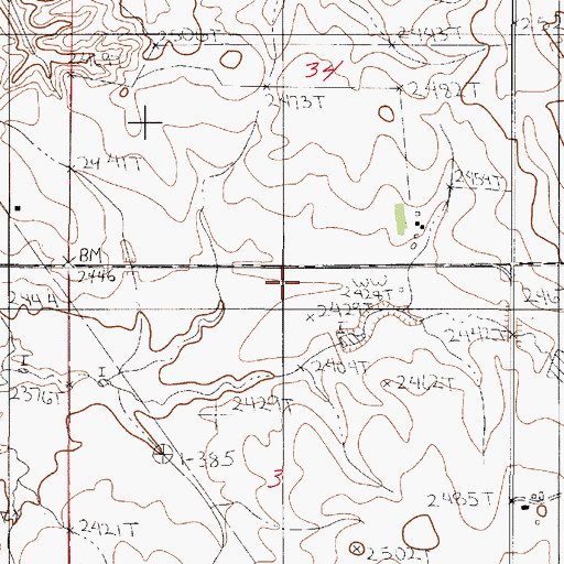 Topographic Map of 22N51E03BAAA01 Well, MT