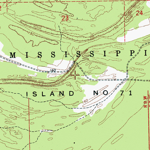 Topographic Map of Island Number 71, AR