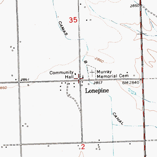 Topographic Map of 23N24W35DCCC01 Well, MT
