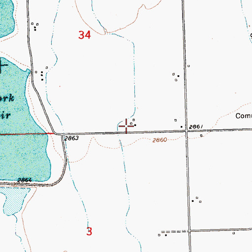 Topographic Map of 23N24W34DCD_01 Well, MT