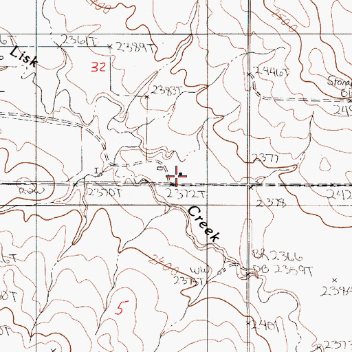Topographic Map of 23N52E32DCDA01 Well, MT