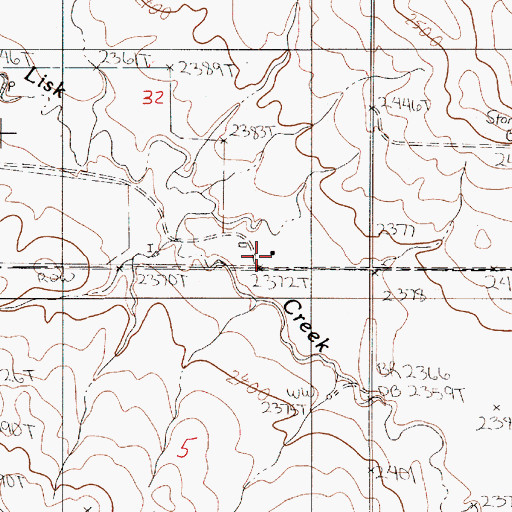 Topographic Map of 23N52E32DCDB01 Well, MT